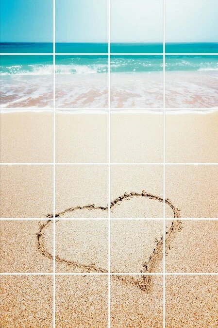 Foto Tegelsticker 15x15 'Hartje In Het Zand' 90x60 Cm Hxb 1 Foto Tegelsticker 15x15 'Hartje In Het Zand' 90x60 Cm Hxb