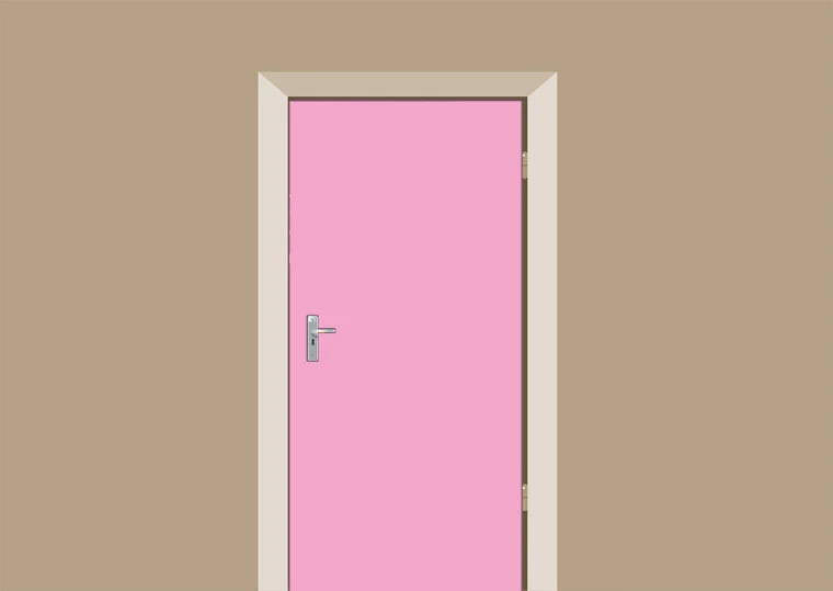 Deursticker Lichtroze 1 Deursticker Lichtroze