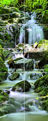 Foto Tegelsticker15x15 'Waterval' 75x30 Cm Hxb