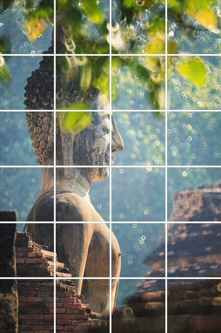 Foto Tegelsticker 15x15 'Boeddha In De Natuur' 90x60 Cm Hxb 1 Foto Tegelsticker 15x15 'Boeddha In De Natuur' 90x60 Cm Hxb