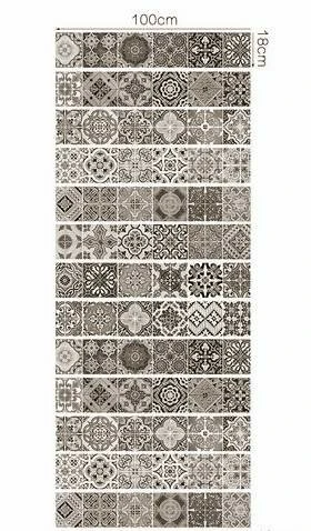 Trapstickers Barok Tegeltjes Arabisch Zwart (13 Stroken) 2 Trapstickers Barok Tegeltjes Arabisch Zwart (13 Stroken) - Afbeelding 2