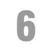 Plakcijfer Gezandstraald 25cm Gespiegeld: Cijfer 6
