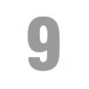 Plakcijfer Gezandstraald 25cm Gespiegeld: Cijfer 9 -Plakfolie Winkel 2040830553