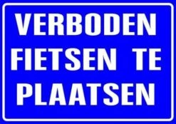 XL Sticker Verboden Fietsen Te Plaatsen (19.5x28.5cm)