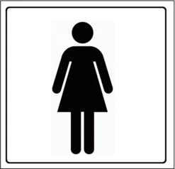 XL Sticker Damestoilet (16.5x16.5cm)