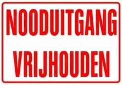 XL Sticker Nooduitgang Vrijhouden (19.5x28.5cm)
