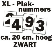 XL Huisnummer/container Stickers Zwart 20CM