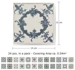 Tegelstickers Azulejo 24 Stuks (15x15 Cm) 7 Tegelstickers Azulejo 24 Stuks (15x15 Cm) -Plakfolie Winkel 2099645058