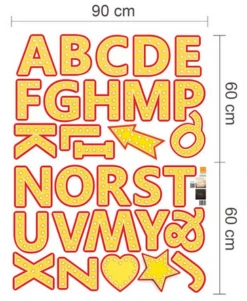 Muurstickers Glow In The Dark Bistro Letters (2 Vellen) 7 Muurstickers Glow In The Dark Bistro Letters (2 Vellen) -Plakfolie Winkel 2099661171