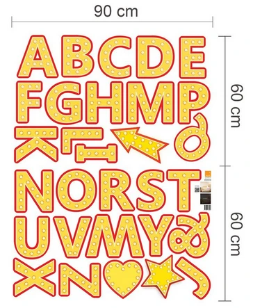 Muurstickers Glow In The Dark Bistro Letters (2 Vellen) 3 Muurstickers Glow In The Dark Bistro Letters (2 Vellen) - Afbeelding 3